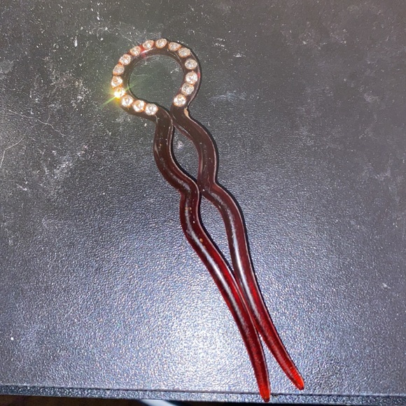 Retro Hair Clip CHIGNON Ladies Hair Pin Styling yesPlastic Stick with Crystals - Picture 10 of 10